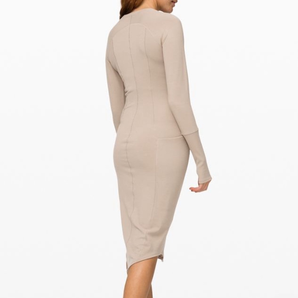 Lululemon athletica Om and On Long Sleeve Midi Dress in Sandlot Size S
